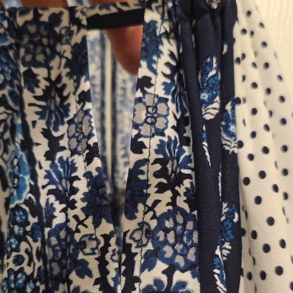 London Times Navy and White Patterned Maxi Dress - Picture 4 of 4